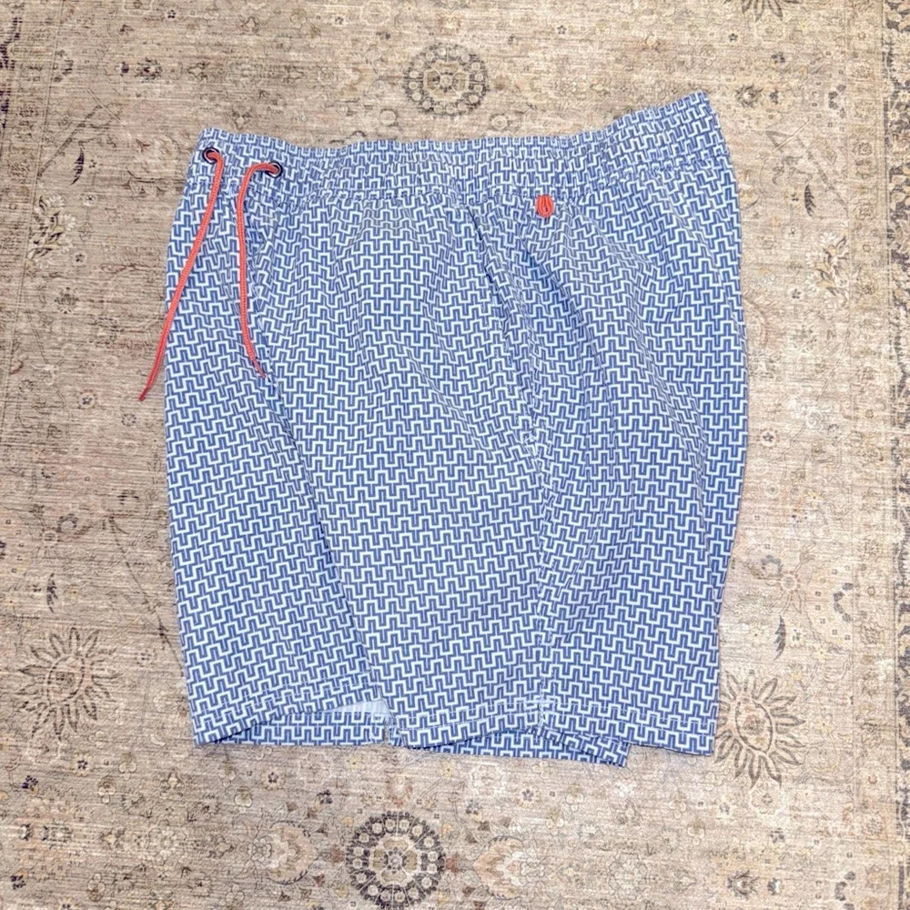 J.CREW Flax Swimwear 6”printed swim trunk Sz Small